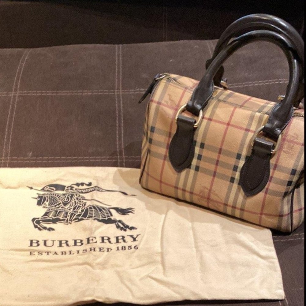 Burberry Haymarket Check Small Chester Bowling Bag